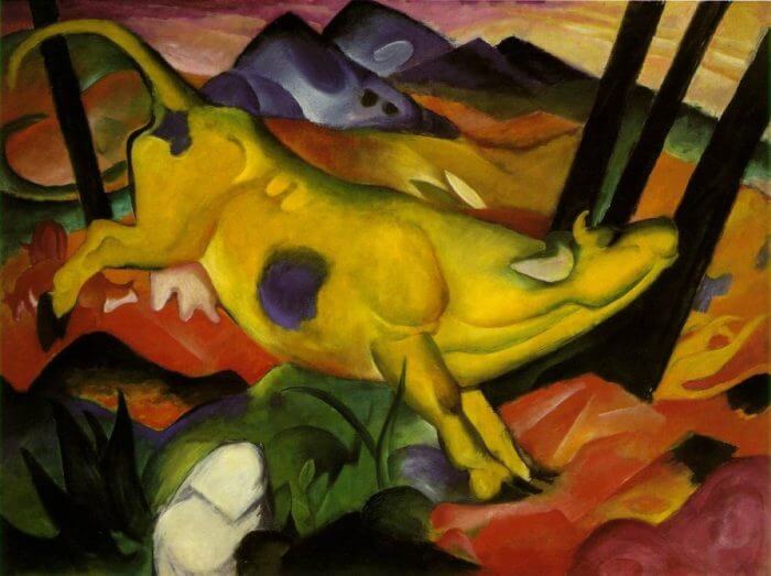 Fig. 1: Franz Marc’s <em>Yellow Cow</em> (1911), in Munich’s Lenbachhaus