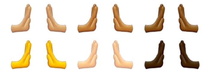 emoji hands in different skin color shades