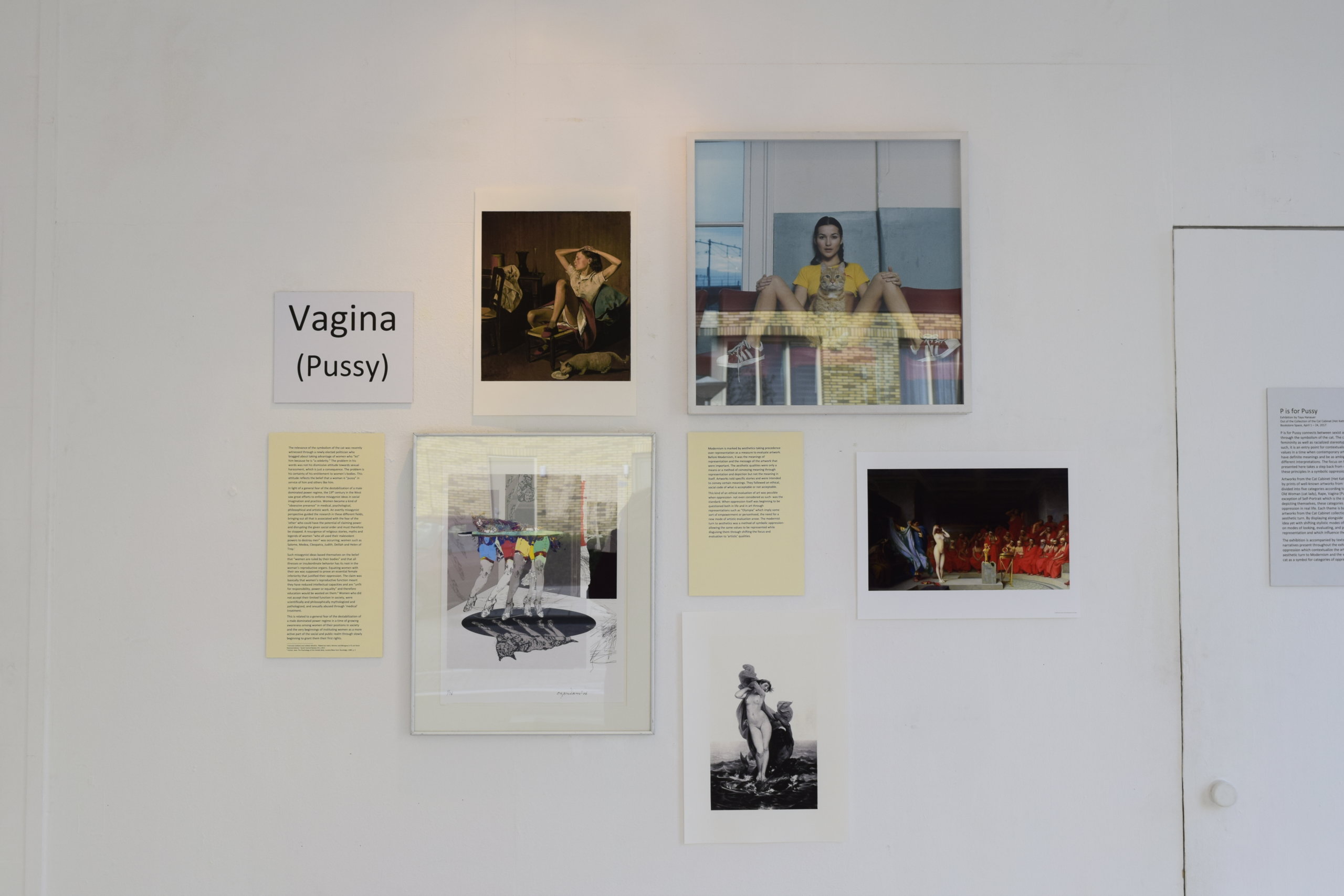 image of a part of an exhibition showing various artworks